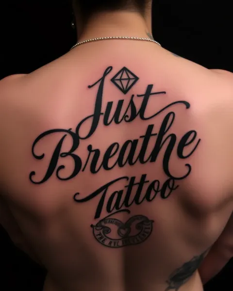 Ideas de Tatuajes "Just Breathe" para Espalda y Hombro